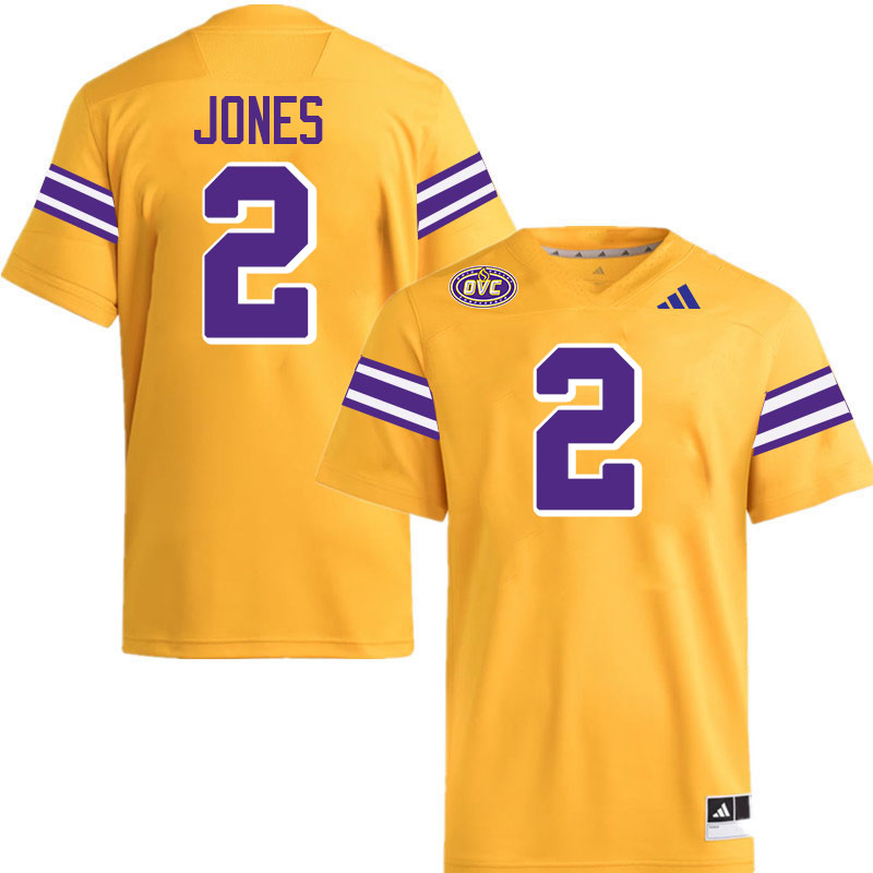 Tennessee Tech Golden Eagles #2 Tremel Jones College Football Jerseys,Uniforms-Gold